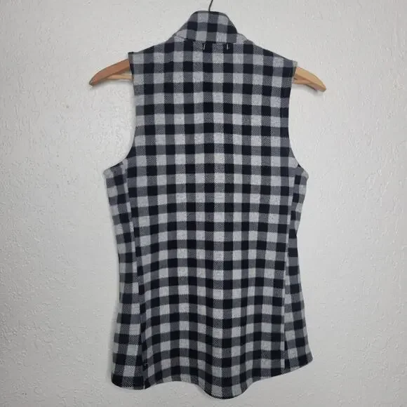 Cuddl Duds Womens Cozy Comfort Black Plaid Fleece Full Zip Thermal Layer Vest✨️M - Picture 10 of 11